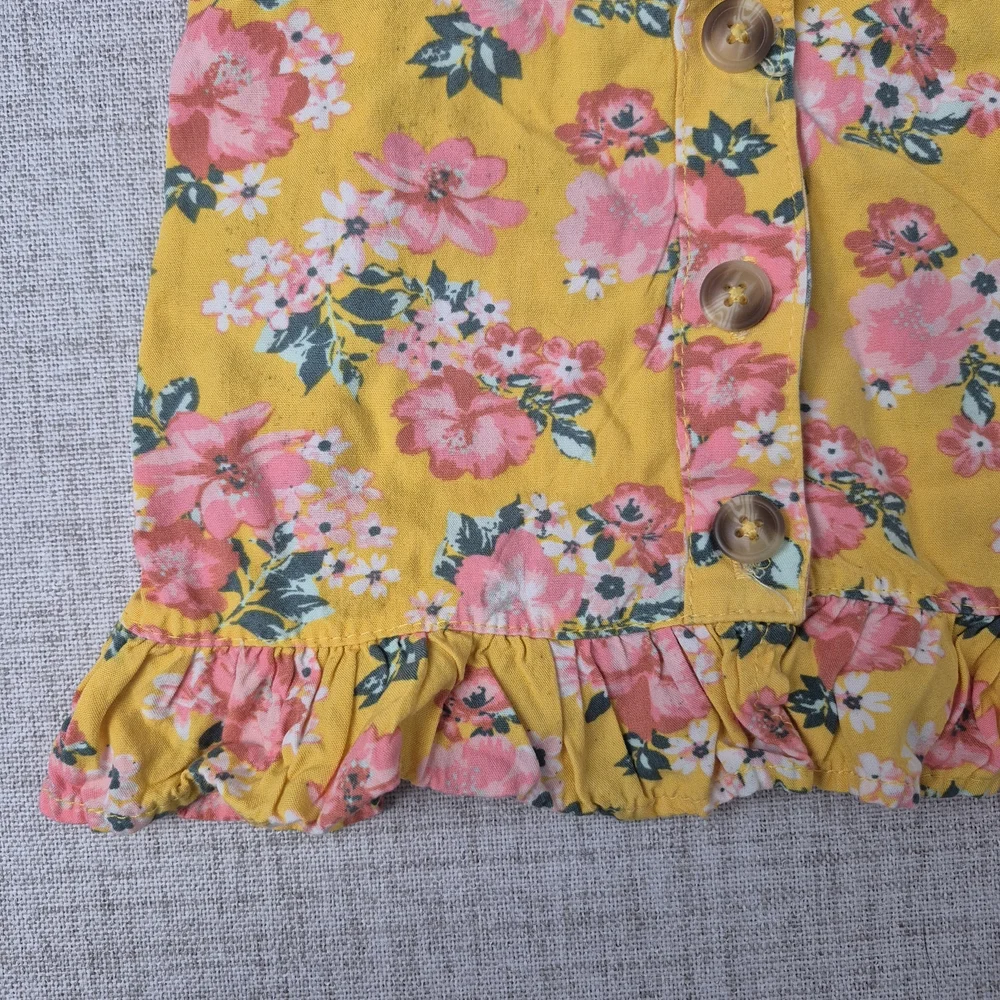 Little Lass Floral 2-Piece Skort Set Yellow Pink 24M Spring Summer Outfit - Picture 5 of 12